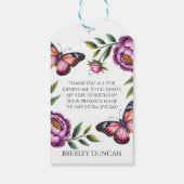 蝶と牡丹ガールズ1st.誕生日会感謝してい ギフトタグ (裏面)