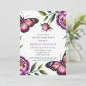 蝶と牡丹ガール1st.誕生日パーティー 招待状 (スタンド正面)