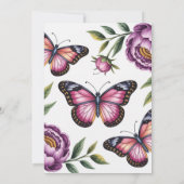 蝶と牡丹ガール1st.誕生日パーティー 招待状 (裏面)