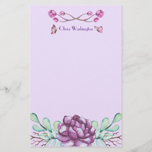 蝶と牡丹 便箋 (正面)