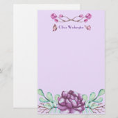 蝶と牡丹 便箋 (正面/裏面)