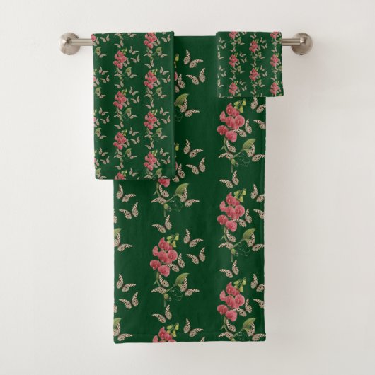 蝶と甘い豆の花      バスタオルセット (インサイチュ)