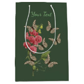 蝶と甘い豆パーソナライズされた花     ミディアムペーパーバッグ (正面)