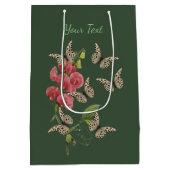 蝶と甘い豆パーソナライズされた花     ミディアムペーパーバッグ (裏面)