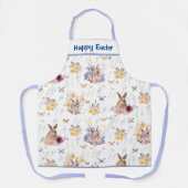蝶と祝バニーイースターデー エプロン (正面)