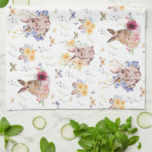 蝶と祝バニーイースターデー キッチンタオル (折り畳み)