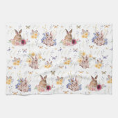 蝶と祝バニーイースターデー キッチンタオル (横)