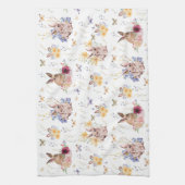 蝶と祝バニーイースターデー キッチンタオル (縦)
