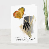 蝶と竹の折り畳みグリーティングカード カード (正面)