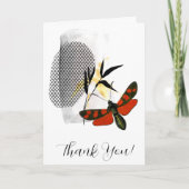 蝶と竹の折り畳みグリーティングカード カード (正面)