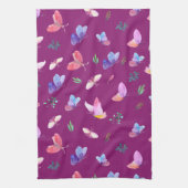 蝶と紫のキッチンタオル キッチンタオル (縦)