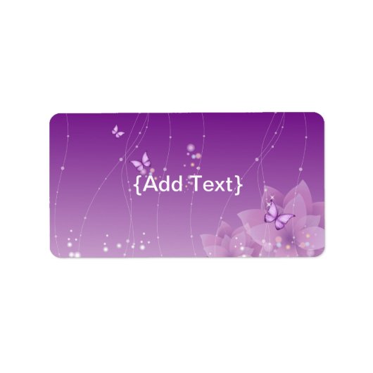 蝶と紫の花 ラベル (正面)