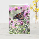 蝶と紫の草花 カード (黄色い花)