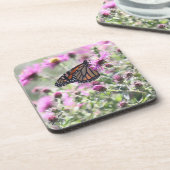蝶と紫の草花 コースター (左側)