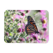 蝶と紫の草花 マグネット (横)