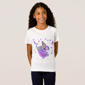 蝶と紫の蝶の象のTシャツ Tシャツ (正面フル)