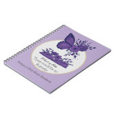 蝶と紫デュオトーンのバイブル勉強 ノートブック (左側)