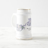 蝶と結婚の鐘 ビールジョッキ (正面左)