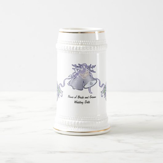 蝶と結婚の鐘 ビールジョッキ (中央)