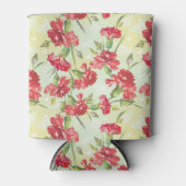 蝶と緑に赤いカーネーション 缶クーラー (正面)