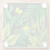 蝶と緑のジャングル ガラスコースター (裏面)