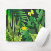 蝶と緑のジャングル マウスパッド (マウス)