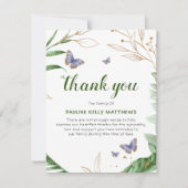 蝶と緑 |葬儀 サンキューカード (正面)