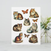 蝶と美しい猫イラスト (スタンド正面)