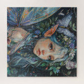 蝶と美しい若い妖精 ジグソーパズル (横)