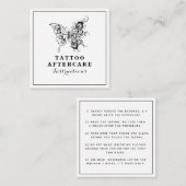 蝶と羽のタトゥーアフターケアの手順 スクエア名刺 (正面/裏面)