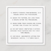 蝶と羽のタトゥーアフターケアの手順 スクエア名刺 (裏面)