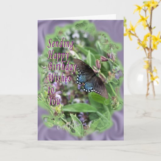 蝶と聖人カスタマイズ-it カード (黄色い花)