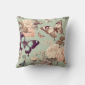 蝶と花ωερυライトグリーンの装飾 クッション (裏面)