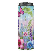 蝶と花が咲き乱れるかわいいナマケモノ タンブラー (裏面)