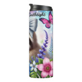 蝶と花が咲き乱れるかわいいナマケモノ タンブラー (回転右)