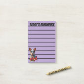 蝶と花が咲く可愛いヒエラーパピー ポストイット (デスク上)