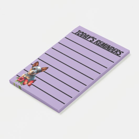 蝶と花が咲く可愛いヒエラーパピー ポストイット (アングル)