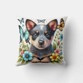 蝶と花でヒエラーパピー クッション (裏面)