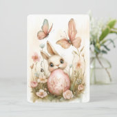 蝶と花とキュートなイースターバニー シーズンカード (スタンド正面)
