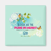 蝶と花と美しい引用文 マグネット (正面)