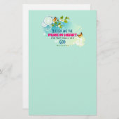 蝶と花と美しい引用文 便箋 (正面/裏面)