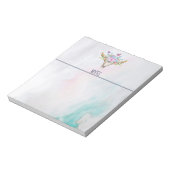 蝶と花とBoho動物スカル ノートパッド (回転)