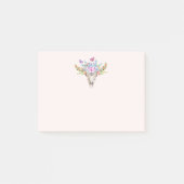 蝶と花とBoho動物スカル ポストイット (正面)