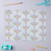 蝶と花とBoho動物スカル 薄葉紙 (クラフト)