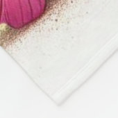 蝶と花に囲まれたヒエラーパピー フリースブランケット (角)