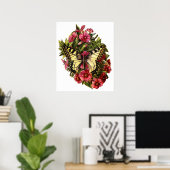 蝶と花のカスタマイズ可能なポスター ポスター (ホームオフィス)