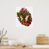 蝶と花のカスタマイズ可能なポスター ポスター (キッチン)