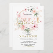 蝶と花のカップルシャワー招待状 招待状 (正面/裏面)