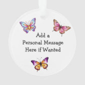 蝶と花のクリスマスパーソナライズされた オーナメント (裏面)