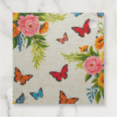 蝶と花のデザインホームデコールアイテム フェイバータグ (裏面)